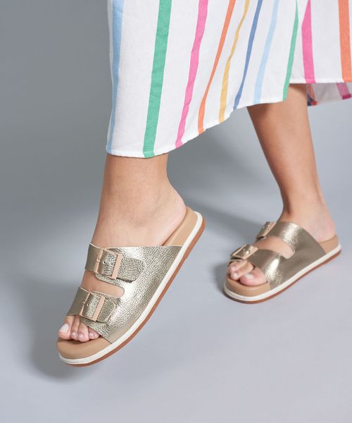 Rasteira Anatomica Vira - Prata Velho