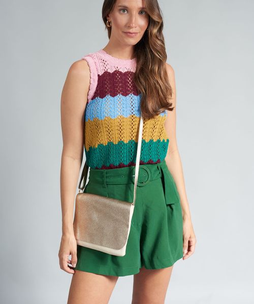 Bolsa Blues Bicolor - Off White/Prata Velho