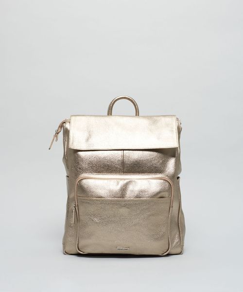 Mochila Couro Gabi - Prata Velho