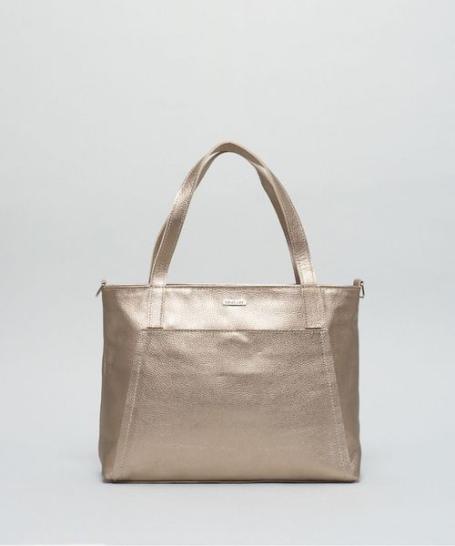 Bolsa g Couro Alice - Prata Velho