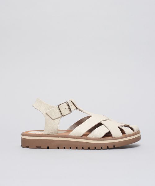 Rasteira Tratorada Entrelace - Offwhite