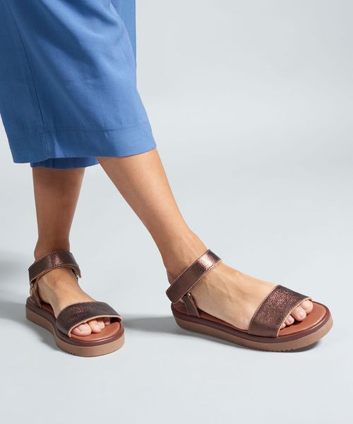 Flat Couro Joana - Bronze