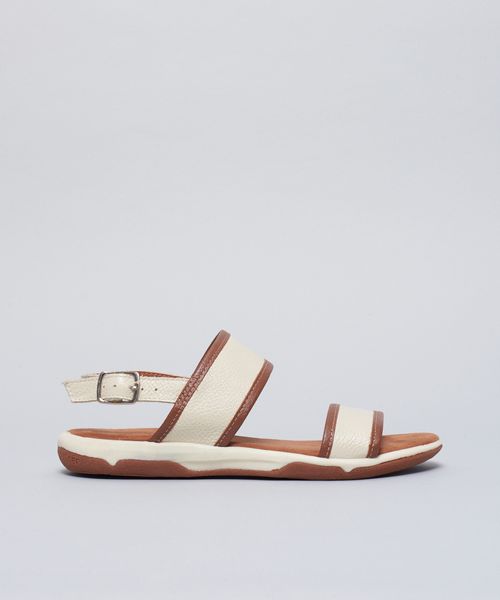 Rasteira Capri Couro Vies - Offwhite