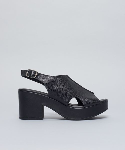 Meia Pata Couro Cecilia - Preto