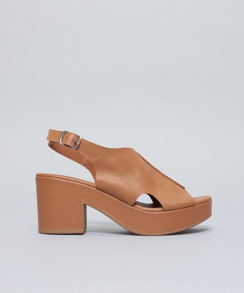 Meia Pata Couro Cecilia - Caramelo