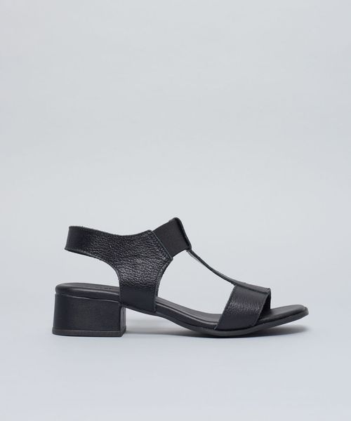 Sandalia Media Elastico Couro - Preto