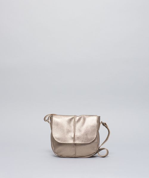 Bolsa p Couro Recorte Frontal - Prata Velho