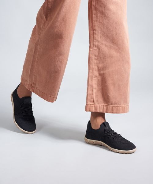 Tenis Knit Frances - Preto/Aveia