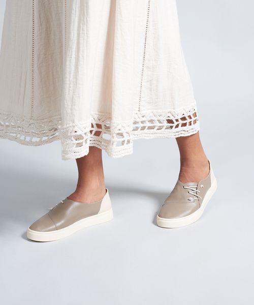 Tenis Couro Antonia - Cinza