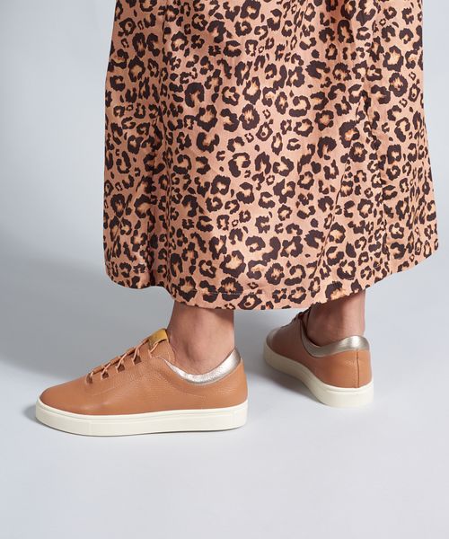 Tenis Couro Passante Soul - Caramelo