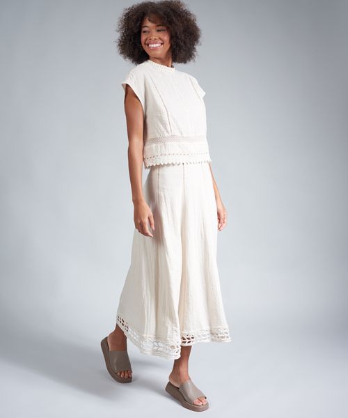 Flat Slide Couro Soul - Cinza