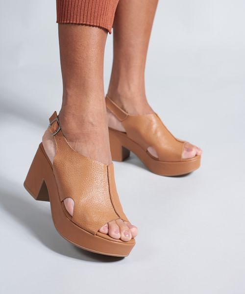 Meia Pata Couro Cecilia - Caramelo