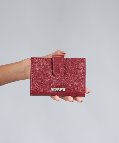 Carteira Basica Couro Mari - Merlot