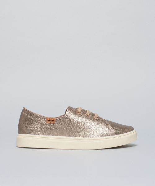 Tenis Couro Palmilha Onca - Prata Velho