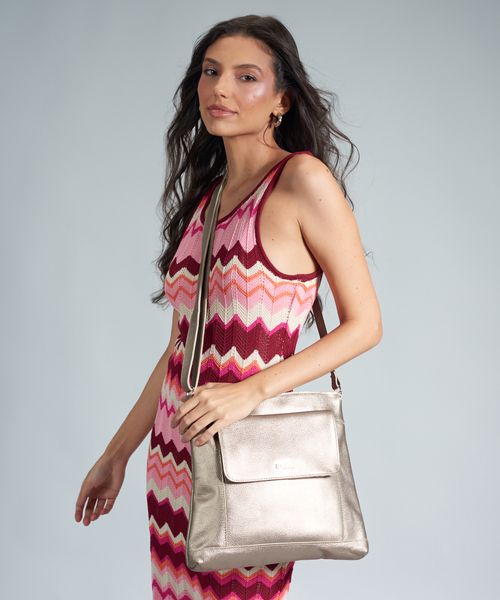 Bolsa m Couro Cris - Prata Velho