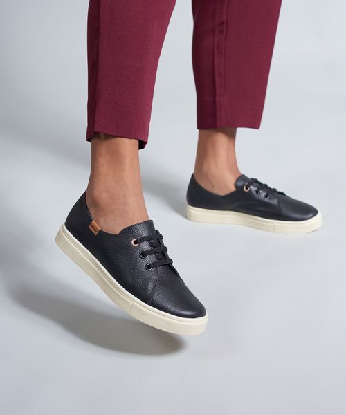 Tenis Couro Palmilha Onca - Preto