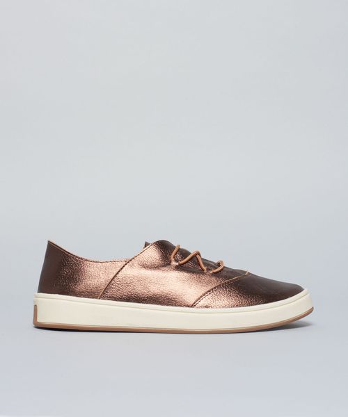 Tenis Casual Couro Helena - Bronze