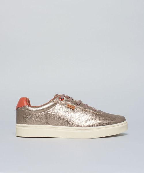 Tenis Couro Debora - Prata Velho