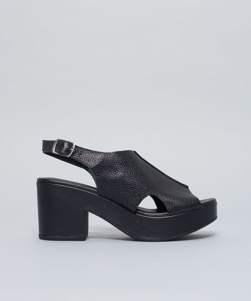Meia Pata Couro Cecilia - Preto