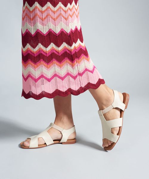 Rasteira Basica Couro Marcela - Offwhite