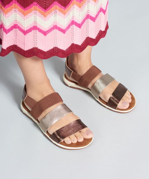 Rasteira Capri Couro Isa - Bronze