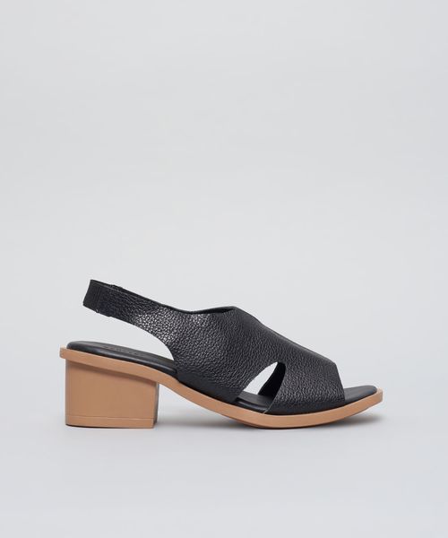 Sandalia Media Couro Nina - Preto