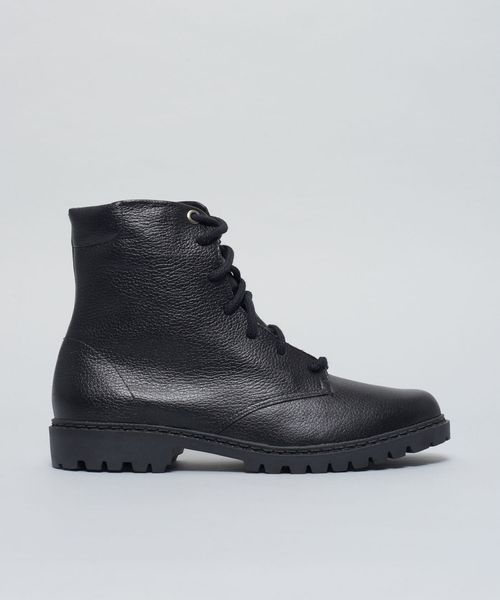 Coturno Couro Lara - Preto