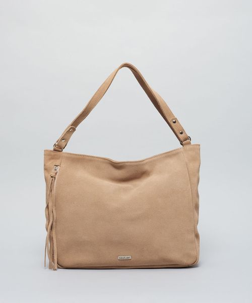 Bolsa g Couro Camurca - Offwhite