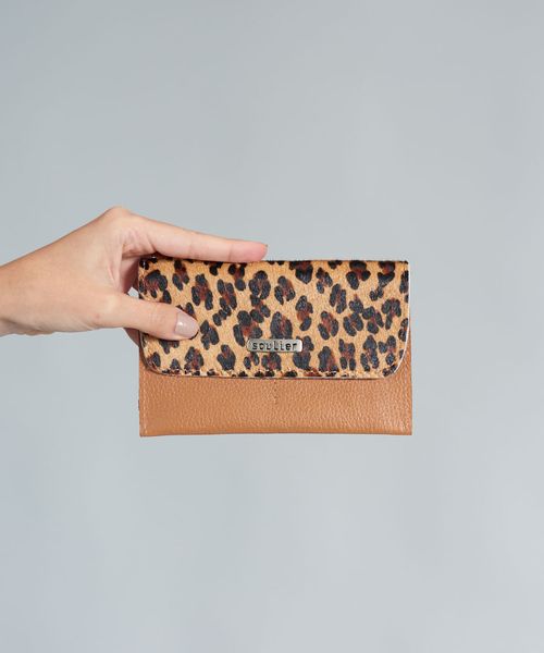 Porta Passaporte Pelo Onca - Onca/Caramelo