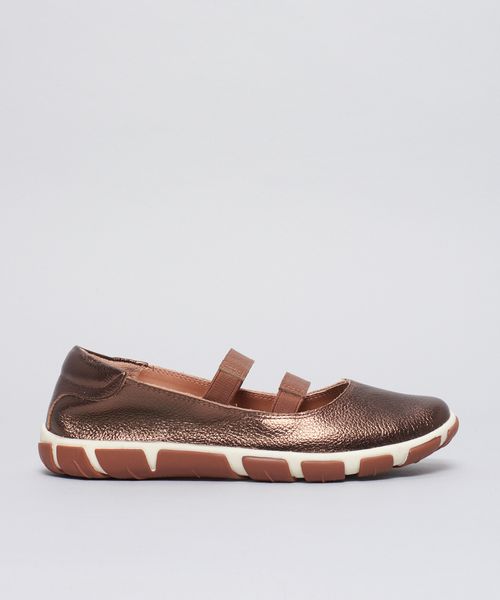 Sapatilha Frances Elastico Duplo - Bronze