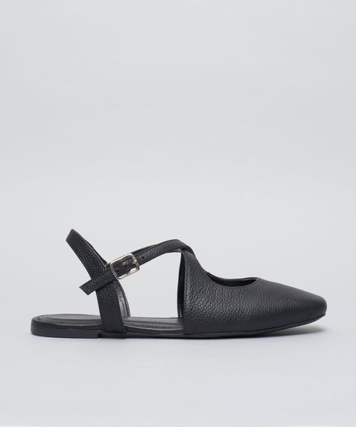 Sapatilha Couro Julia - Preto