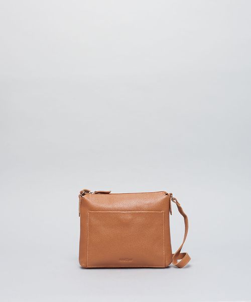Bolsa p Couro Paula - Caramelo