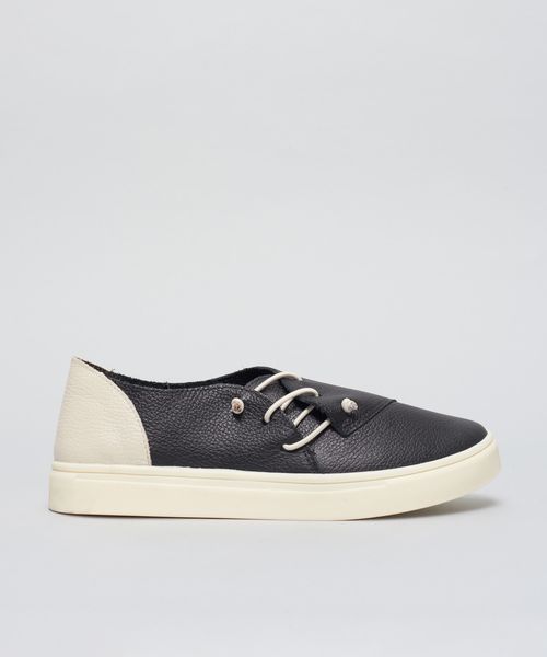 Tenis Couro Antonia - Preto/Off White