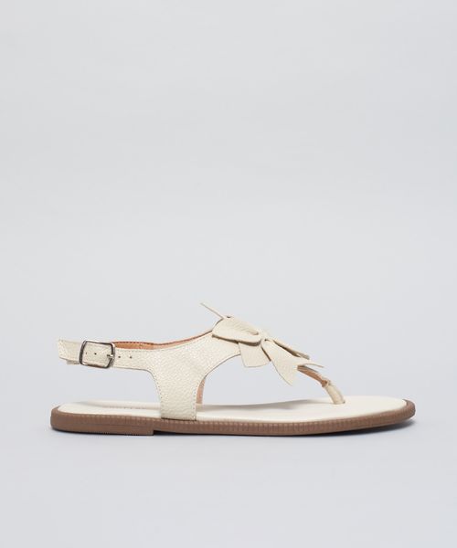 Rasteira Couro Botanica - Offwhite