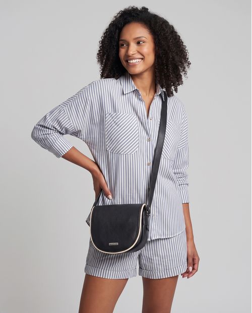 Bolsa p Couro Vies Tampa - Preto