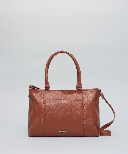 Bolsa g Couro Pesponto Seleiro - Mousse